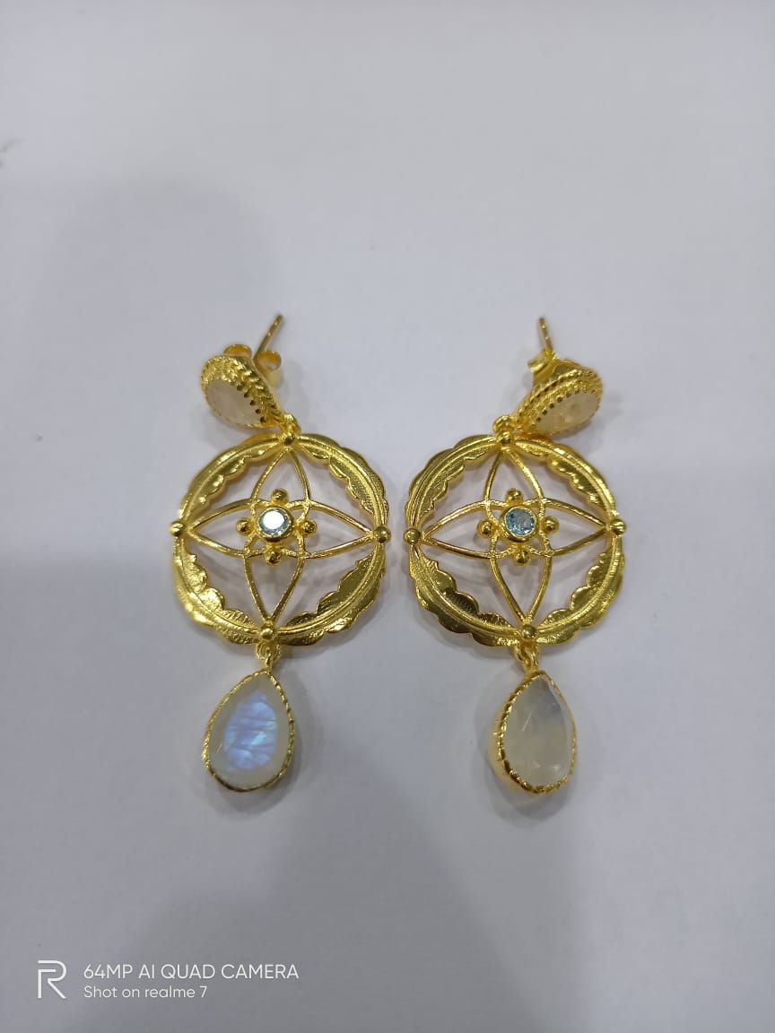 Buy Latest Fashion Jewellery One Gram Gold Flower Design with Pearl Earring